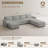 Wide U Shaped Sofa Storage Couch With Ottoman Chaise, Sectional Modular Sofa Livingroom Apartment Couch-1053856795