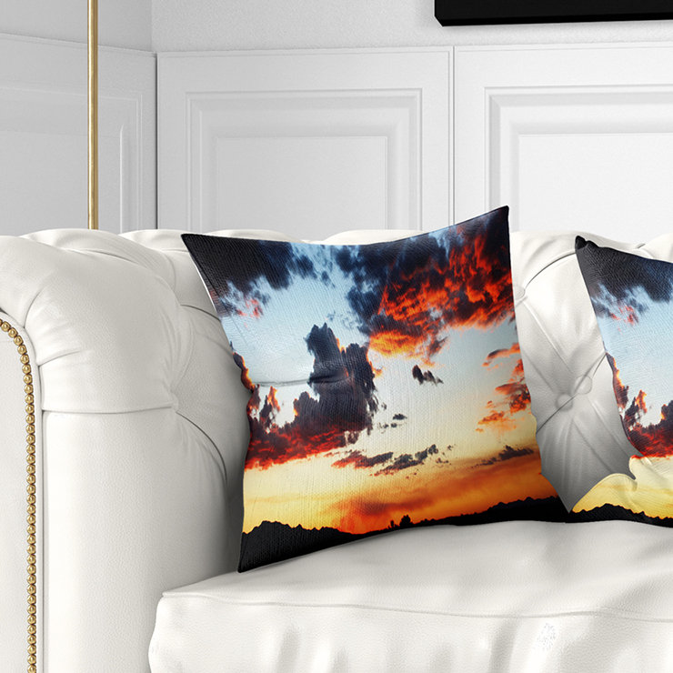 Coussin décoratif ciel éblouissant avec nuages seascape, 16 po x 1 po, Coussin décoratif