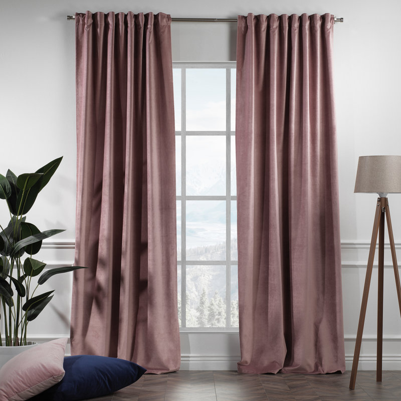 Matte Velvet Extra Wide x Extra Long Custom Made Decorative Double Panel, 52" W x 95" L, 78 Raspberry Glace