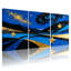 Abstrait ciel étoilé abstrait avec étoiles dorées et vagues, ensemble de 3 impressions sur toile-1289977098