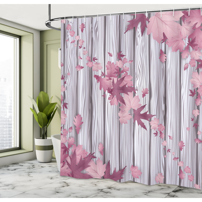 Ensemble de rideau de douche et crochets Autumn, H 69 po x l 84 po, Rose séchée