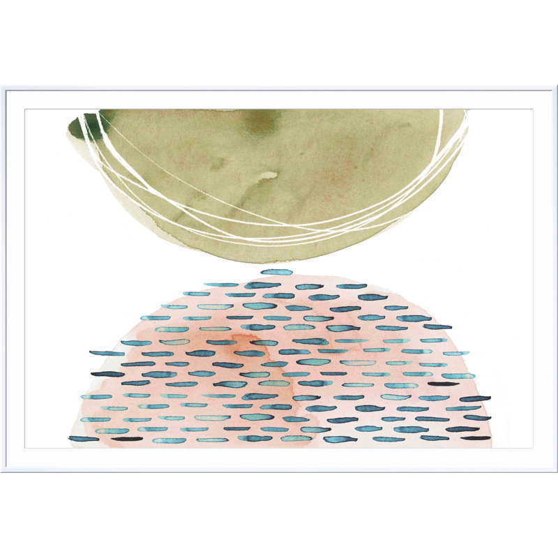 «Up and over I» par Grace Popp - peinture encadrée, H 18 po x l 12 po, Espresso