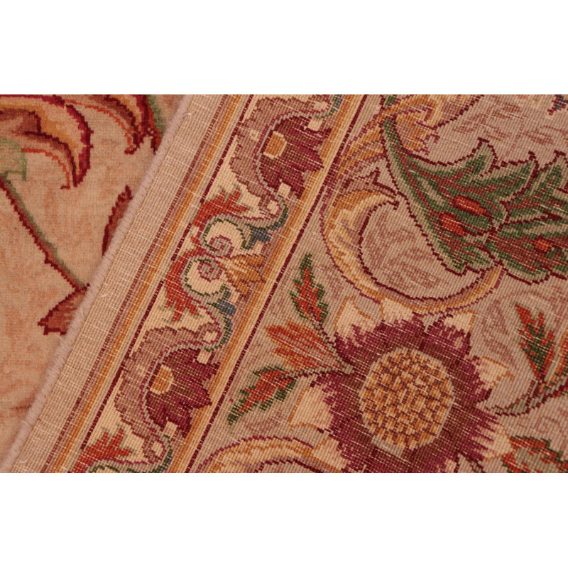 Tapis brun clair / rose / vert en laine Pangkal Pinang