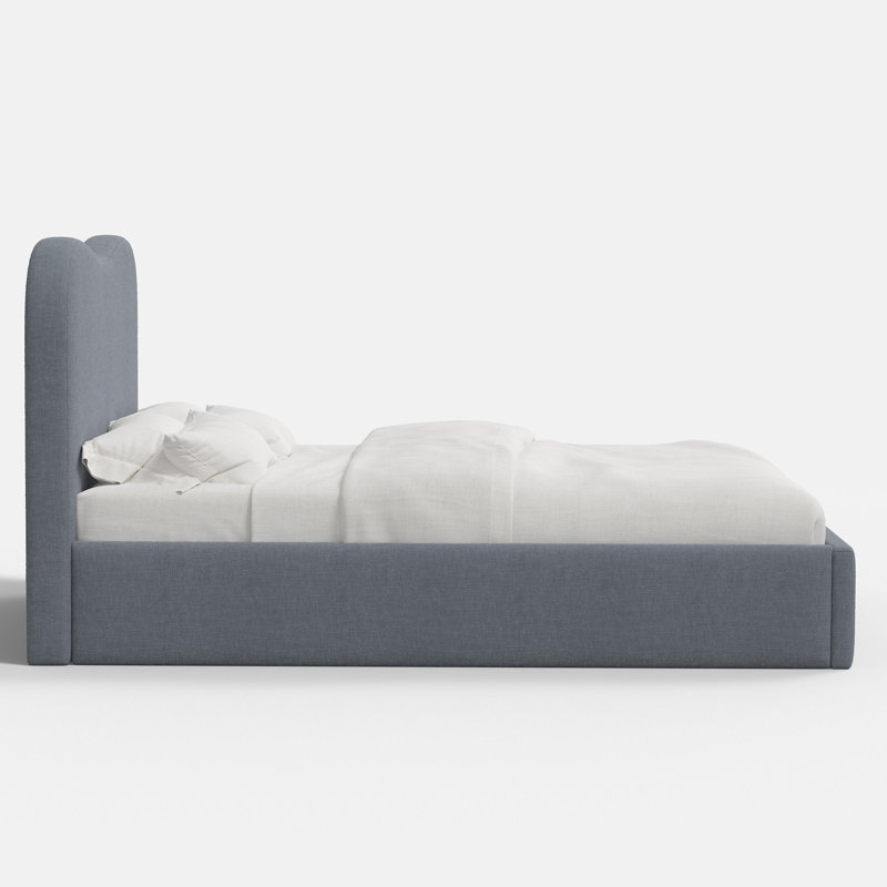 Upholstered Bed, Queen, Waverly Stripe Tonal Chocolate