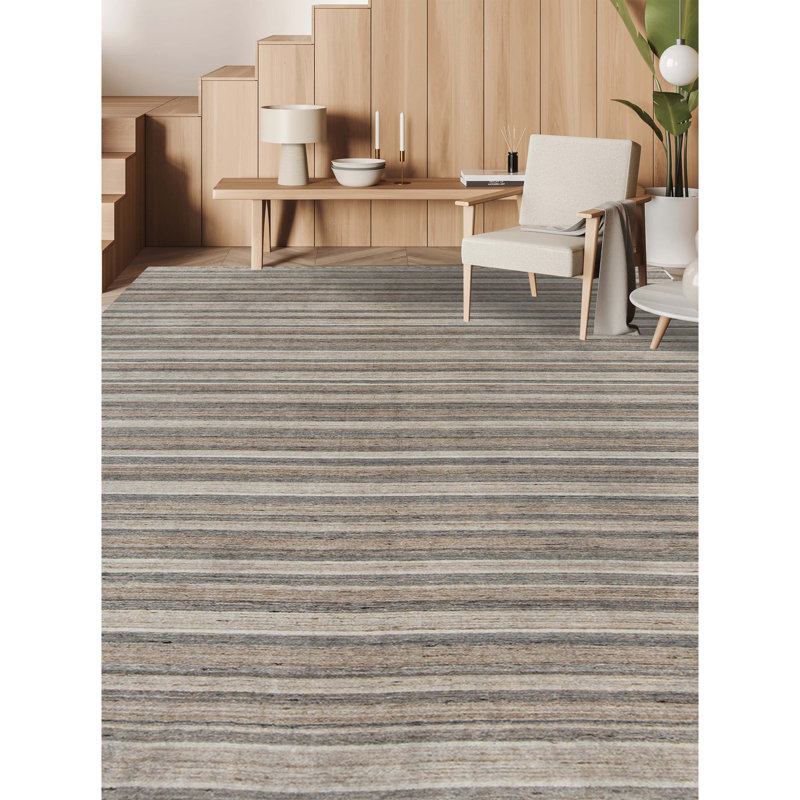 Striped Area Rug in Gray