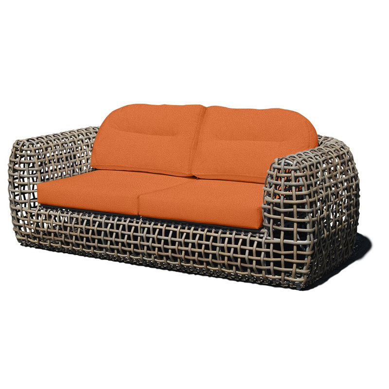 Dynasty Outdoor - Seat Patio Sofa, Kubu Mushroom, Canvas Tuscan Sunbrella® Canvas