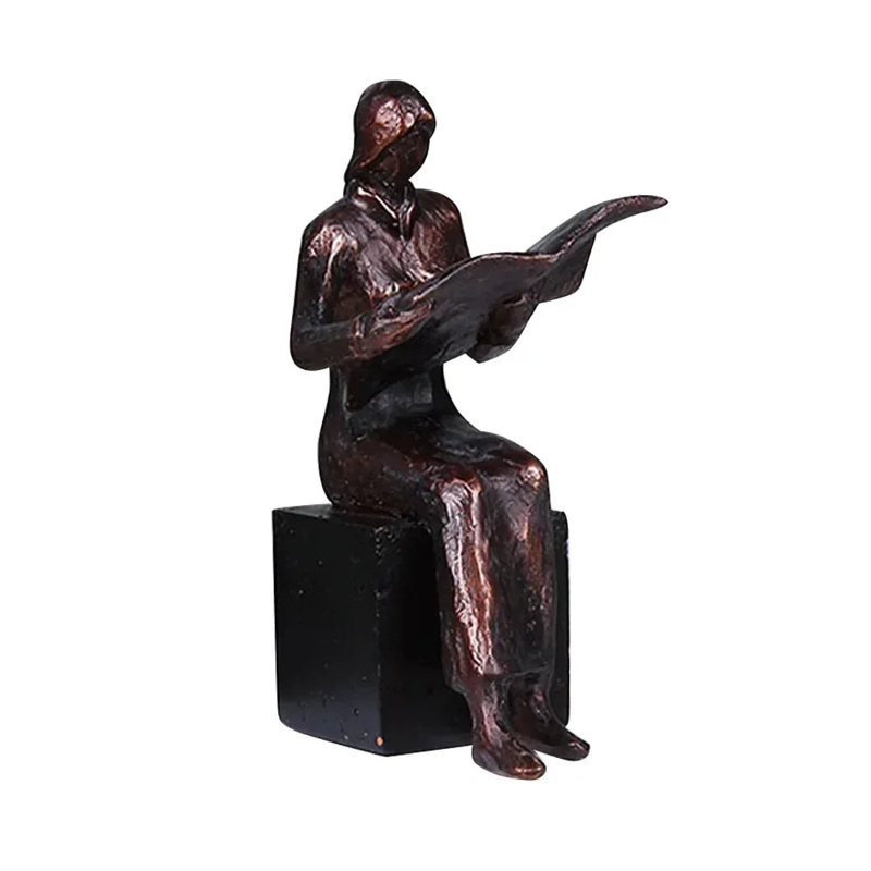 Reader Sculpture Bookend Figurines