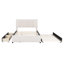 Lit plateforme tapissier beige avec 2 tiroirs et un lit gigogne, style tête de lit classique, matériau solide et contreplaqué, optimise l'efficacité de l'espace, tête de lit à assemblage simple, contreplaqué, extensible