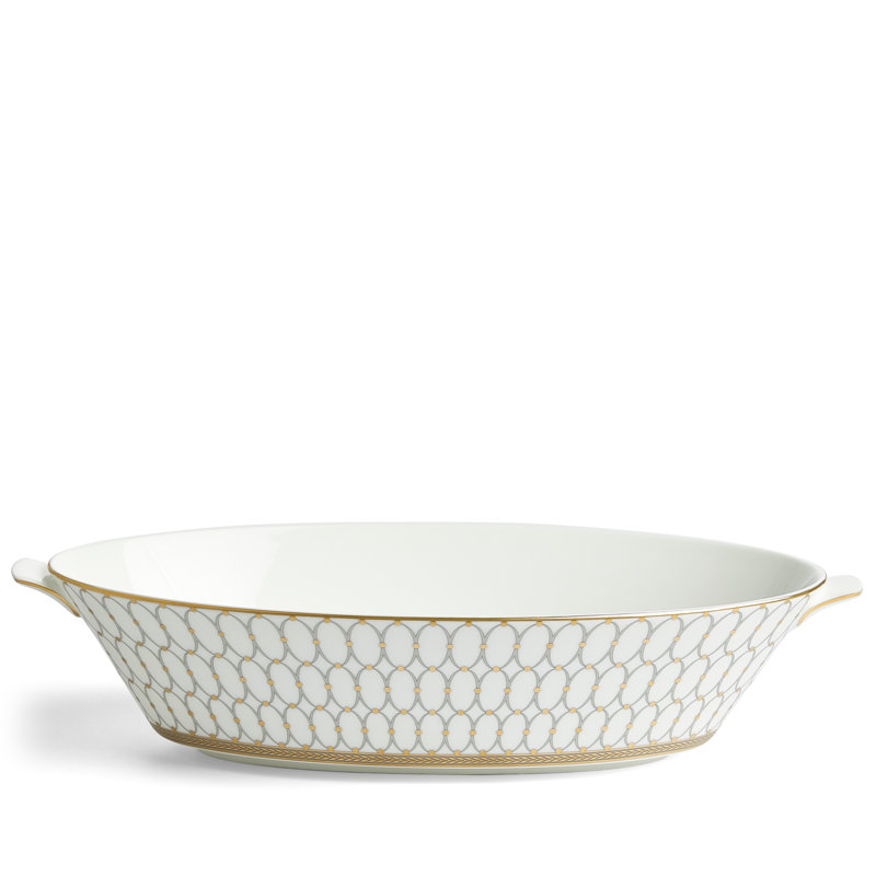 Renaissance Grey 13.3in Oval Serving Bowl