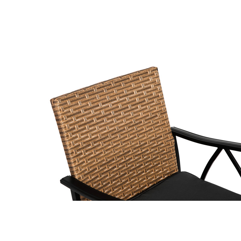 5 tables et chaises d'extérieur - Confort accru pour le patio avec trou de parasol carré en acier pour terrasse moderne