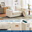 Canapé 70 po en chenille moderne avec charge USB, housse amovible et coussin à ressorts, petit canapé confortable pour appartement, bureau, salon-1579849885