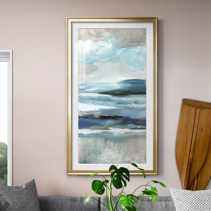 " Distant Drama II " Painting Print, Gold, 36.5" H x 26.5" W x 1" D