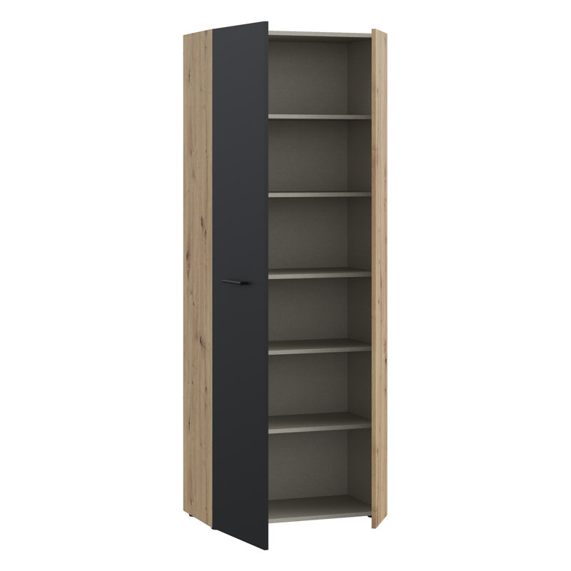 Shilu 18 Pair Shoe Storage Cabinet, Black/Oak