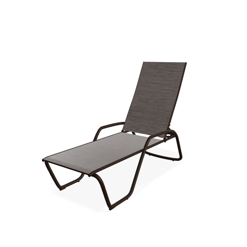 Outdoor Rust-Resistant Metal Chaise Lounge, Textured Kona, James