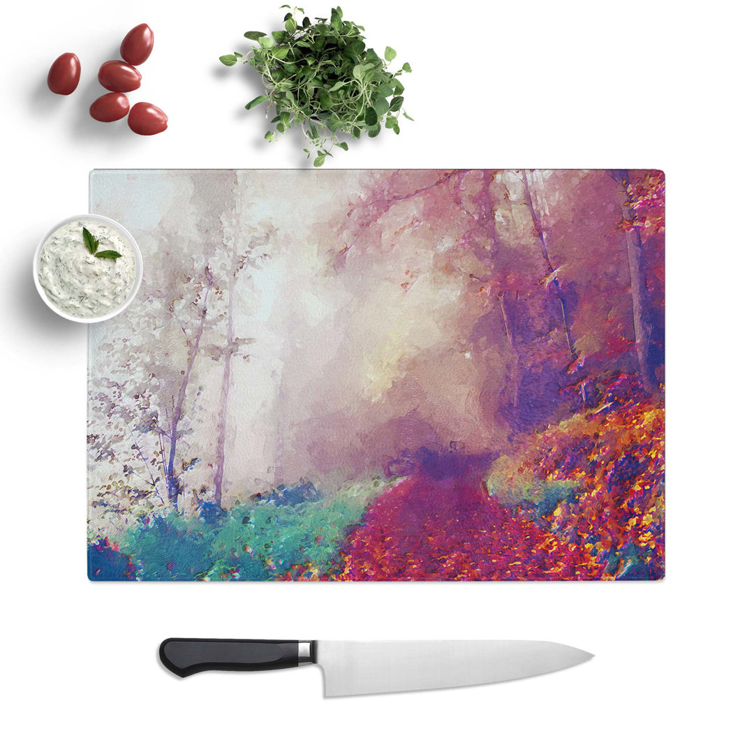 Glass Forest Pathway in Abstract Chopping Board