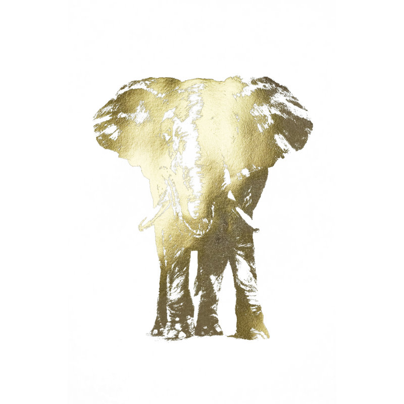 Gold Elephant II by Ethan Harper - Painting Print, 81cm H x 122cm W, Wrapped Canvas