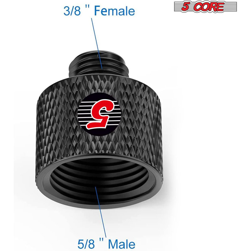 Adaptateur de support de micro 5 pièces à 5 fils en aluminium 5/8 po mâle à 3/8 po femelle