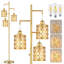 Lampes sur pied dorées de 68 po pour le salon, lampe sur pied moderne à intensité variable pour bureau à domicile, 3 ampoules DEL incluses