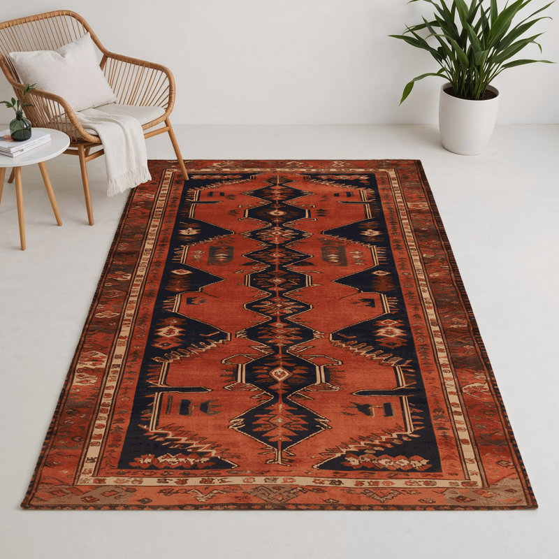 Turkish Brown Indoor and Outdoor Area Rug, Rectangle 5' x 7'