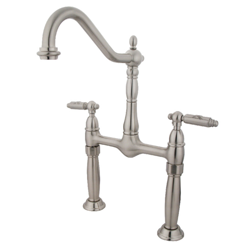 Georgian Vessel Sink Bathroom Faucet, Satin Nickel