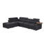 Canapé-lit modulaire avec repose-pieds, rangement d'accoudoirs, ports USB, table d'appoint rotative et porte-gobelets-654665196