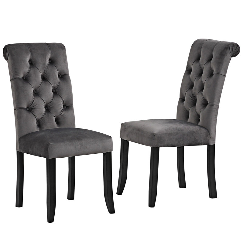 Chaise d'appoint en lin capitonnée Gazi