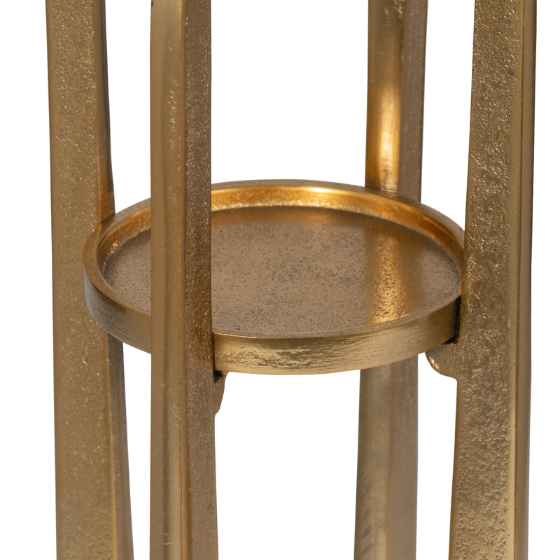 Porte-bougie moderne Modern, Or, H 16 po x l 5 po x P 5 po