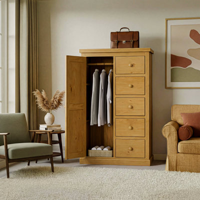 Tariq 2 Door Solid Wood Wardrobe