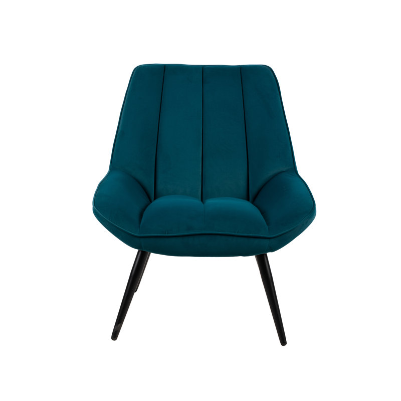 Chaise d'appoint en métal et tissu Vyte, Polyester vert