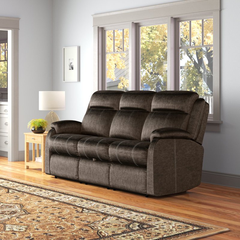 Canapé inclinable en microfibre / microsuède à accoudoirs coussinés de 8 po