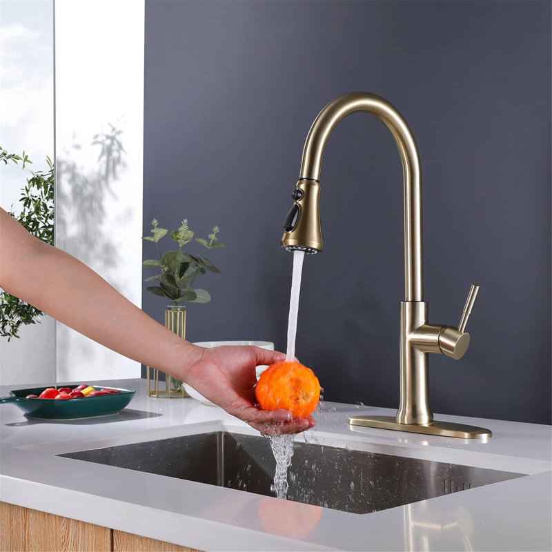 AWZTOO Touch Kitchen Faucet, Brushed Gold