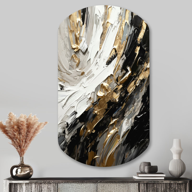 Malec - Art abstrait cylindrique asymétrique en métal, H 43 po x l 23 po