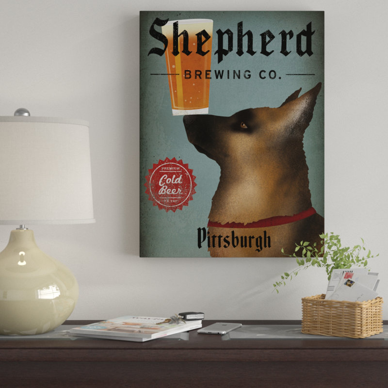 « german berger infusement co pittsburgh black », reproduction d’impression sur toile tendue, H 19 po x l 14 po x P 2 po
