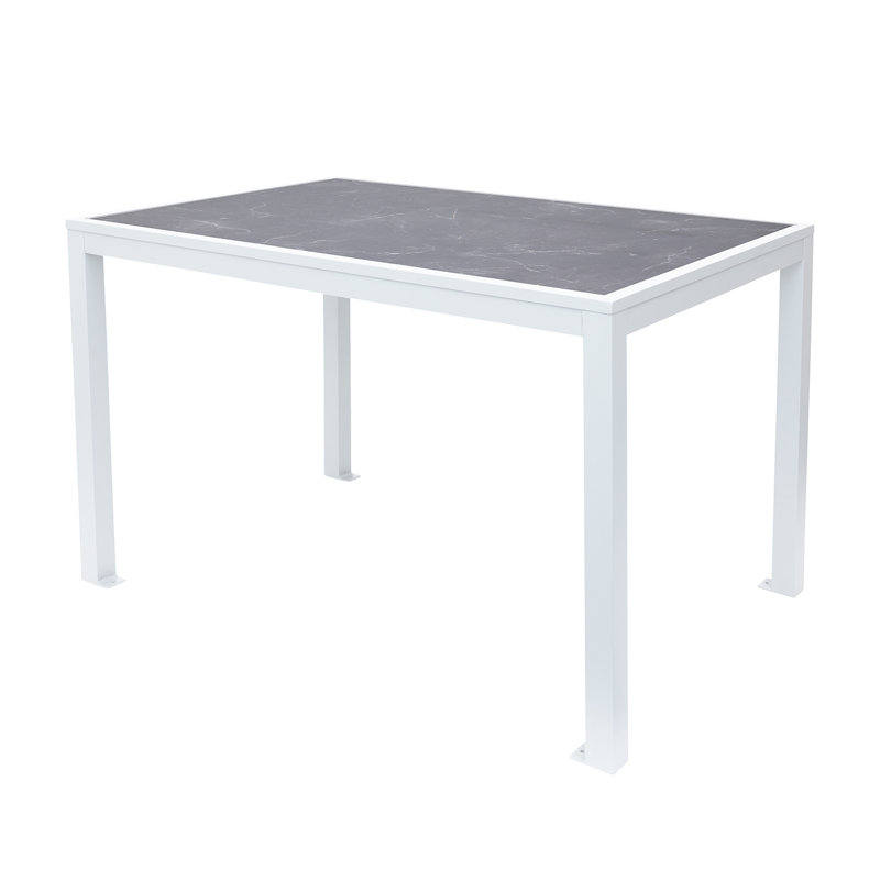 Pietro Gray and White Bolt-Down Outdoor Table