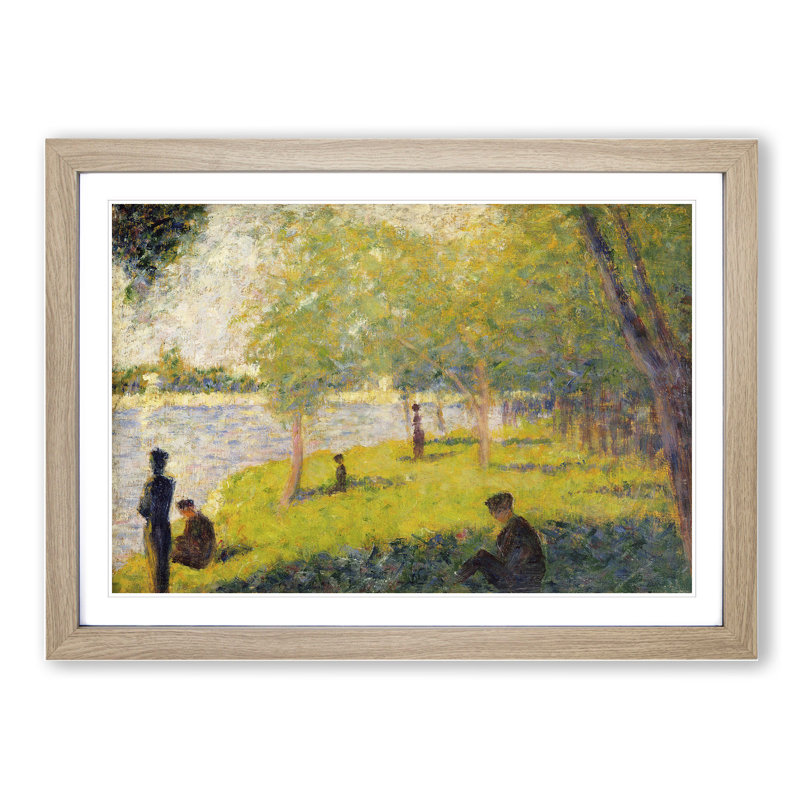 Study for La Grande Jatte Vol.2 by Georges Seurat - Picture Frame Painting, 27cm H x 36cm W x 2cm D, Oak Framed