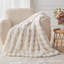 Jeté de couleur unie en fausse fourrure de lapin de couleur unie pour canapé et lit, blanc, 90 po x 90 po.-124874203-125522637