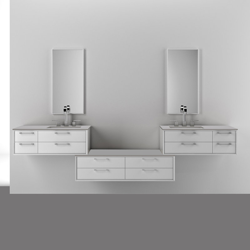 Gemelli 48'' W Single Bathroom Vanity Base, Satin White
