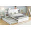 Lit plateforme double avec rangement et tablettes gigognes, blanc-1482417693