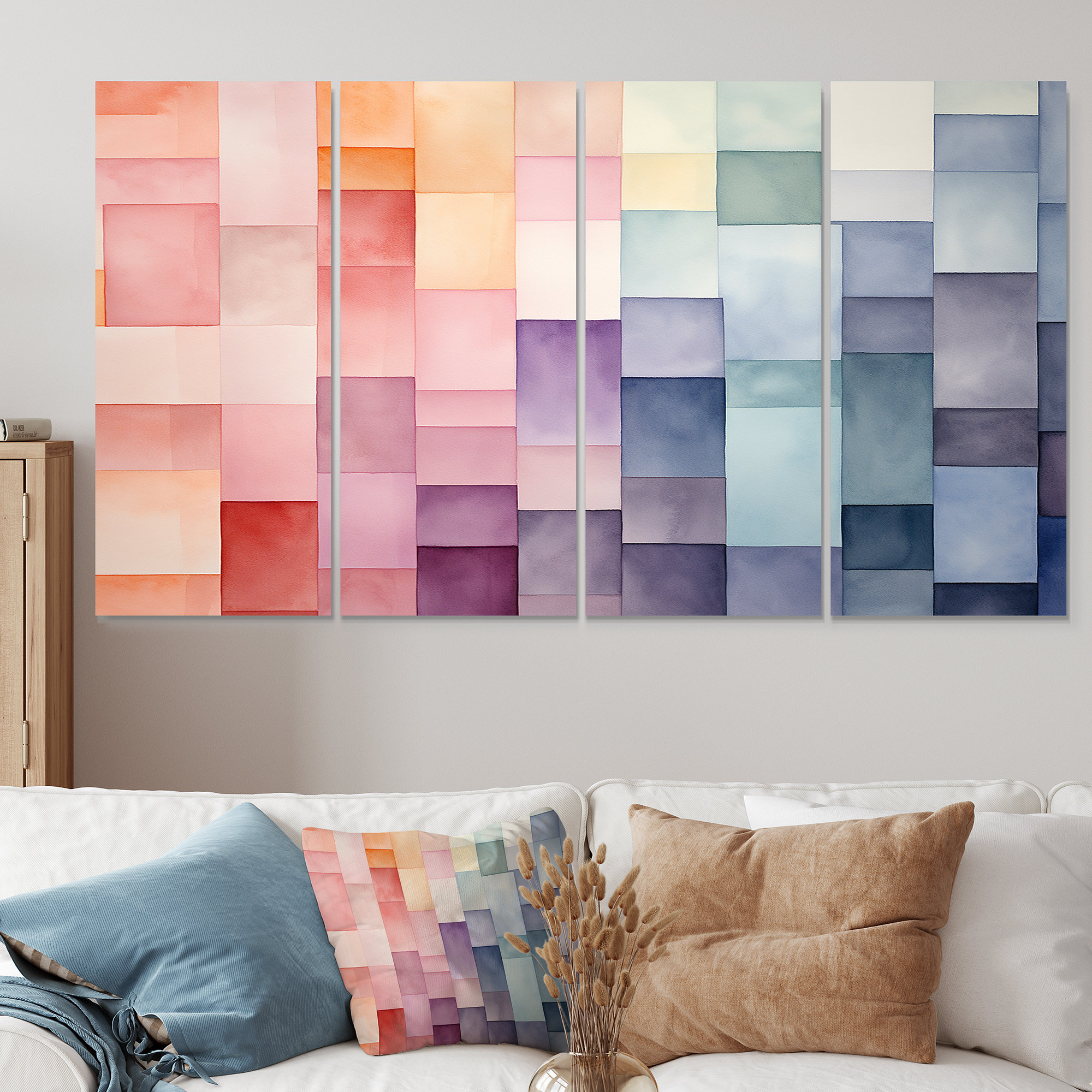Wrought Studio™ Multicolor Cubes Patterns III - Abstract Geometric 4 ...