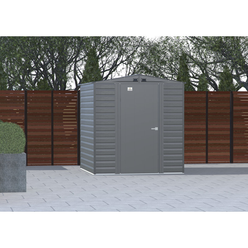 Select Steel Storage Shed Steel Storage Shed, 6X7, Charcoal, Charcoal