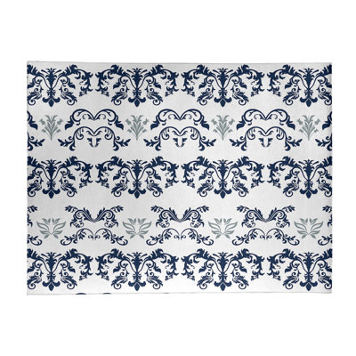 Tapis blanc / noir Damask