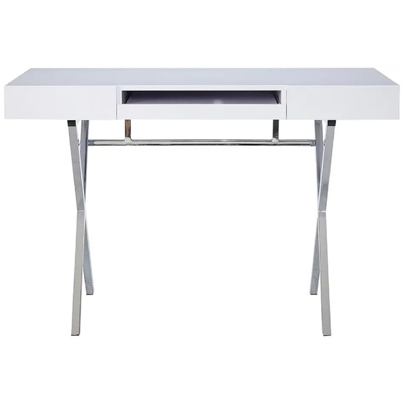 Lukian Solid Wood Steel, White