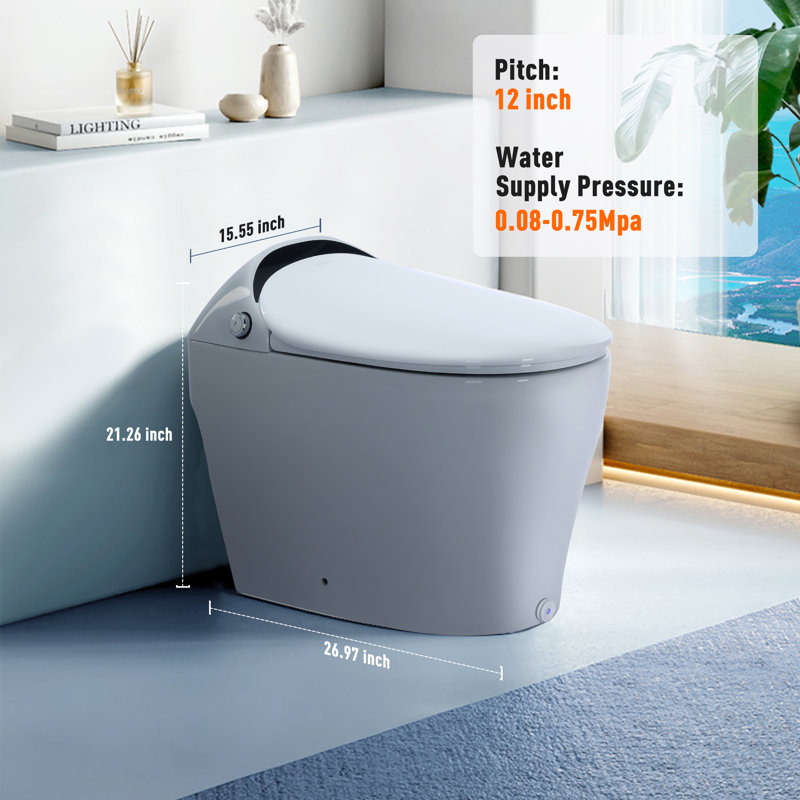 Toilette intelligente: ouverture / fermeture automatique, séchage à chaud, capteur de coups de pied et antibactérien