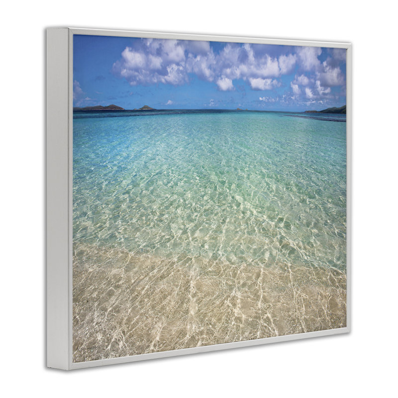 Giclée transparente sur les eaux de la plage des Caraïbes, design par Seven Trees Design, H 16 po x l 20 po
