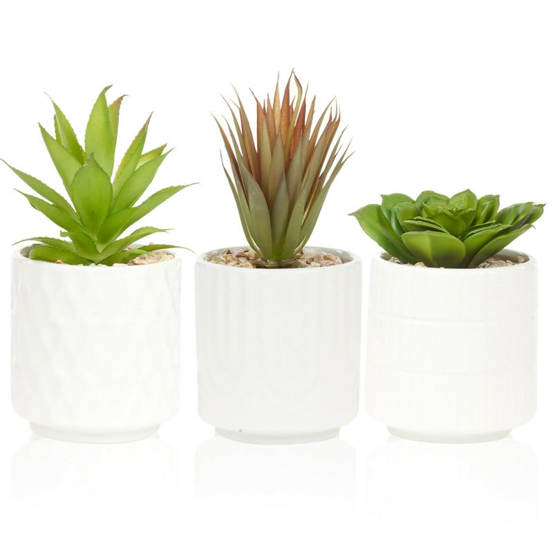17cm Faux Foliage Plant in Ceramic Pot