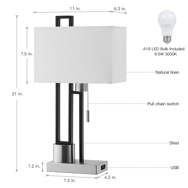 Metal USB Table Lamp