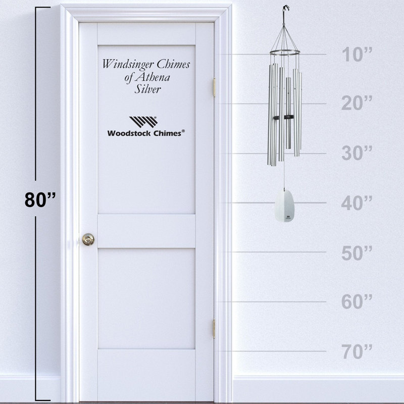 Carillon Bells of Paradise ™, H 44 po x l 12 po x P 12 po, Argenté / blanc