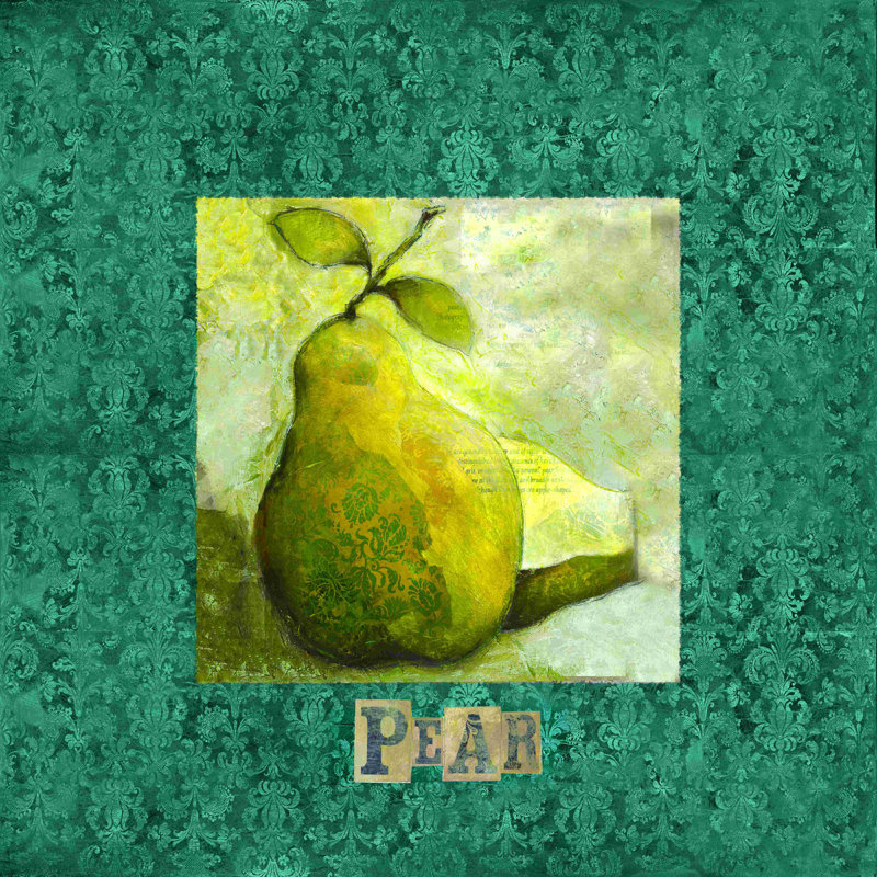 Trio poire - impression sur toile tendue, L 12 po x H 12 po