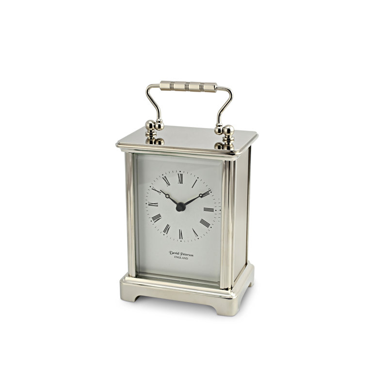 Traditional Analogue Metal Quartz Movement / Crystal Tabletop Clock in, Chrome