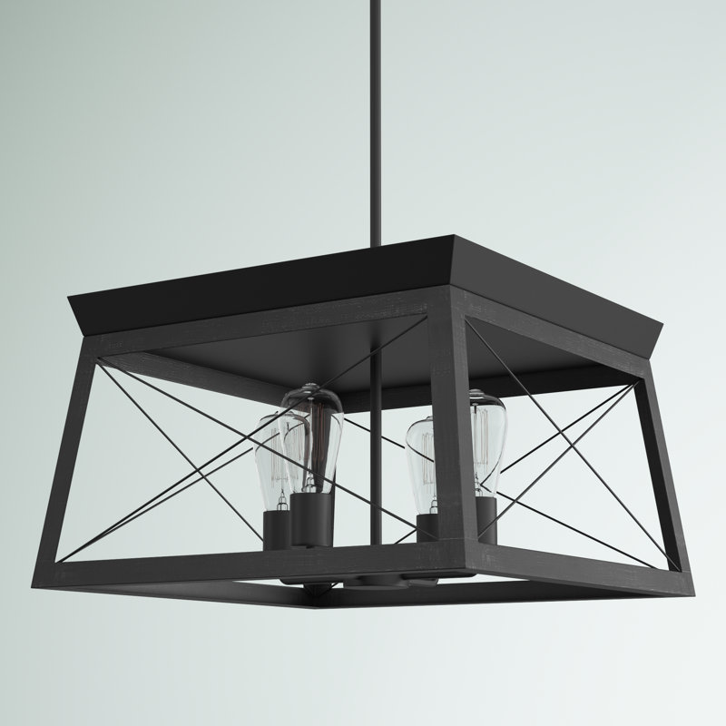 Uschi 4 - Light Dimmable Cage Chandelier, Textured Black
